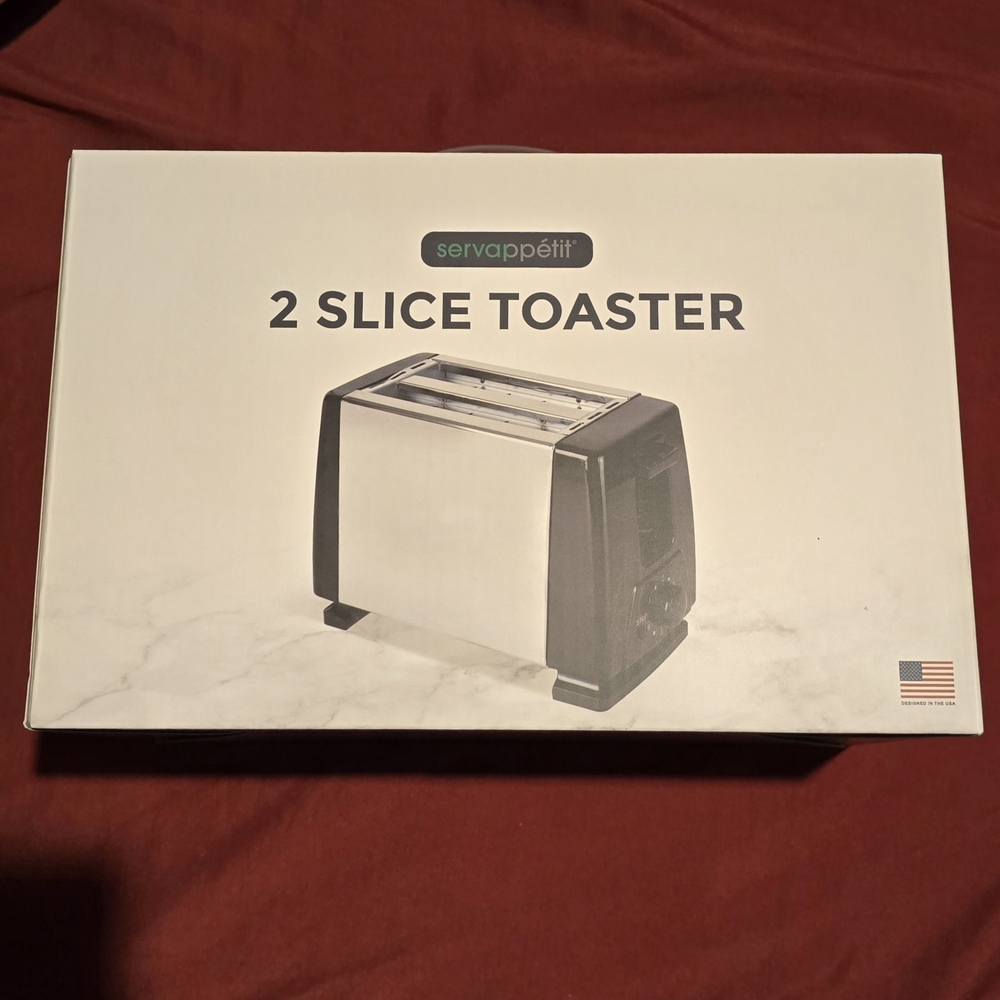 Servappetit 2 Slice Toaster - Black and Silver